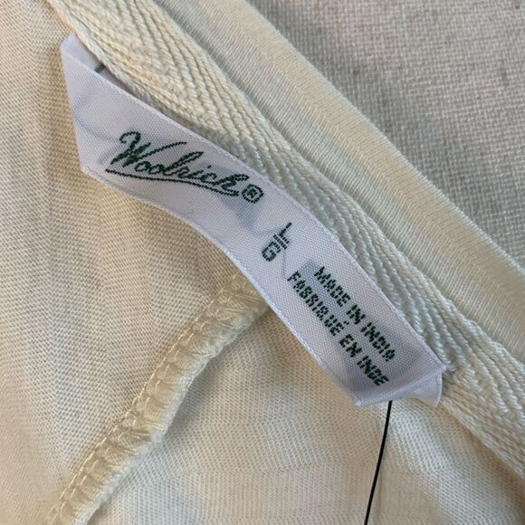 NWT Woolrich Meadow Forks 100% Cotton Long Sleeve Top Ivory Sz L - Picture 5 of 9